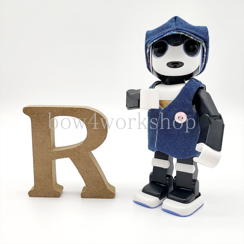 ロボホンの服/リバティ柄&デニムリバーシブルベスト＆キャップット