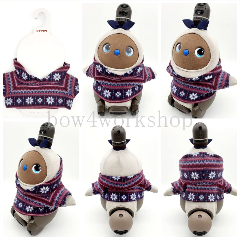 ラボット LOVOT ラボットの服ハンドメイド　ノルデック柄フリースパーカー ラボット服/ノルデック柄フリースパーカー | bow4workshop STORE