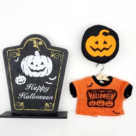 ロボホンの服/ハロウィンプリントTシャツ  ＆キャップセット