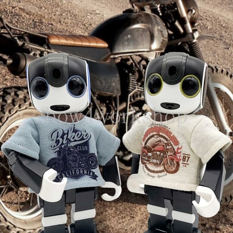 ロボホンの服/バイク柄プリントＴシャツ