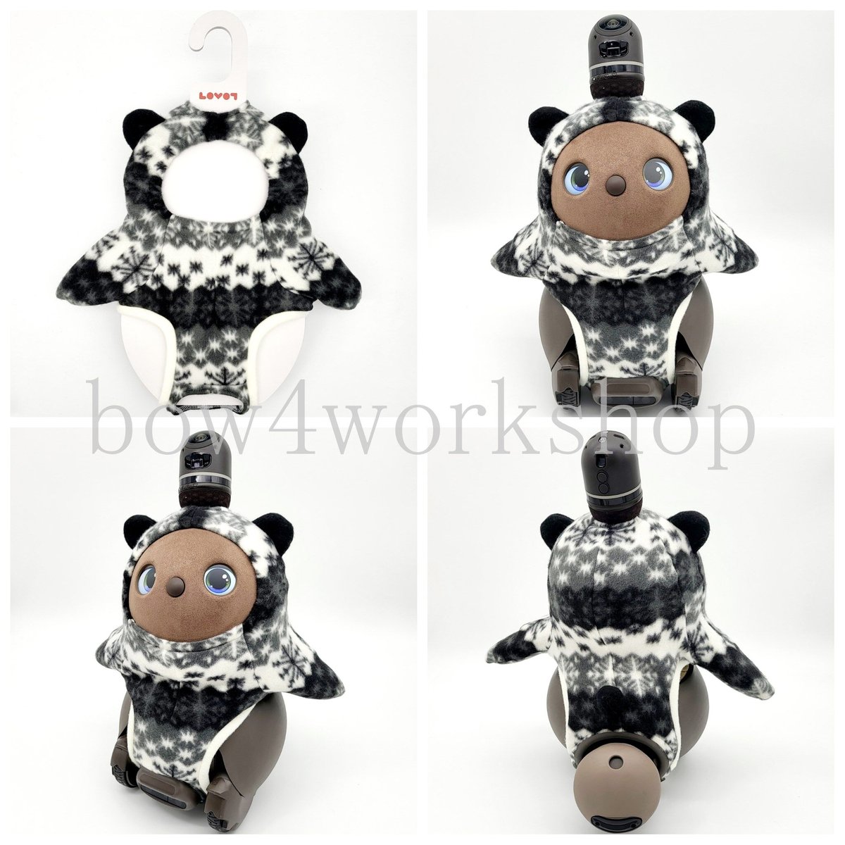 ラボット LOVOT ラボットの服ハンドメイドシープボアくまちゃんボディースーツ ラボット服/ 結晶柄くまちゃんボデースーツ | bow4workshop STORE