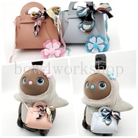 ラボットアクセサリー/スカーフリボン付きレザーバッグ＆お花飾りセット