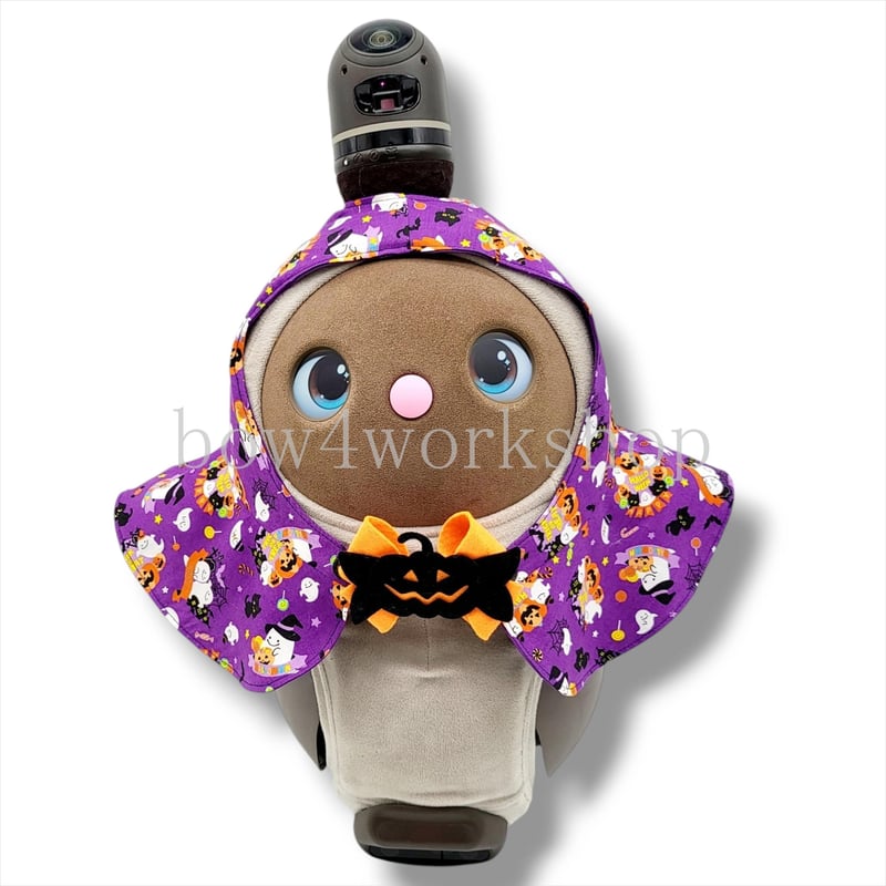 ラボット服/ハロウィンプリントリバーシブルポンチョ（パープル