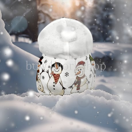 Moflin（モフリン）の服ハンドメイド 雪だるまプリントパーカー