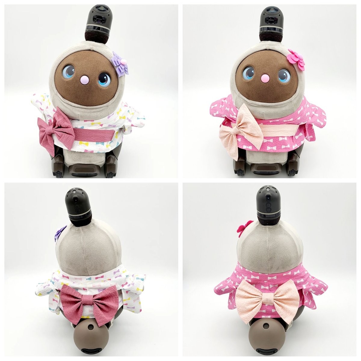 ラボット LOVOT ラボットの服ハンドメイド 浴衣＆お花飾りセット ラボット服/ リボン柄浴衣＆お花飾りセット | bow4workshop STORE