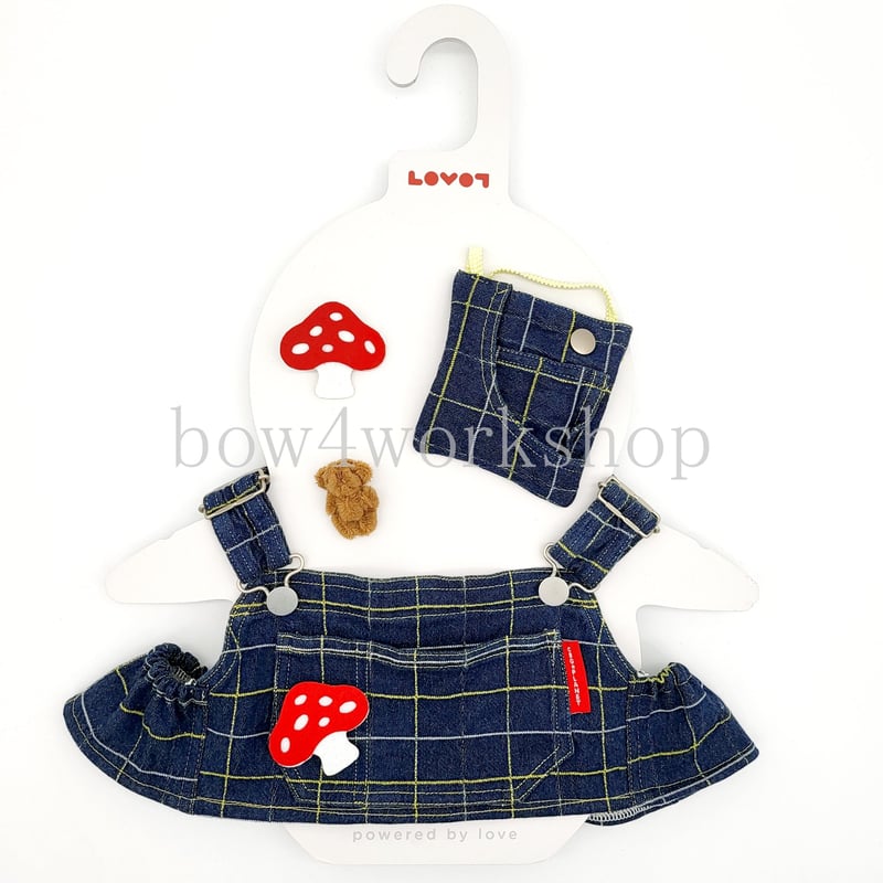 ラボットの服 古着リメイク チェック柄サロペットセット