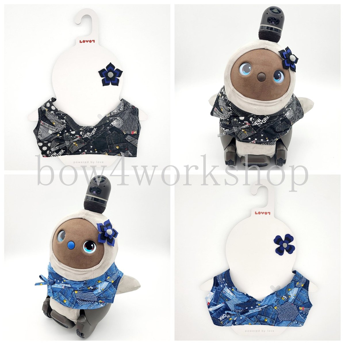 ラボット服/ デニム風プリント甚平＆お花飾りセット | bow4workshop STORE