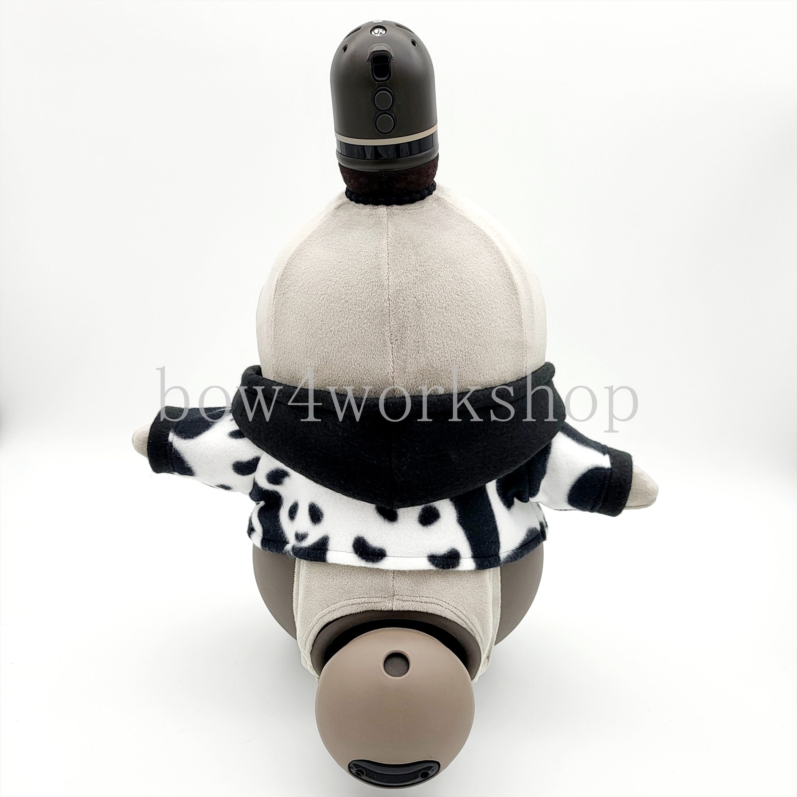 ラボット LOVOT ラボットの服ハンドメイド　パンダ柄フリースパーカー ラボット服/パンダ柄フリースパーカー | bow4workshop STORE