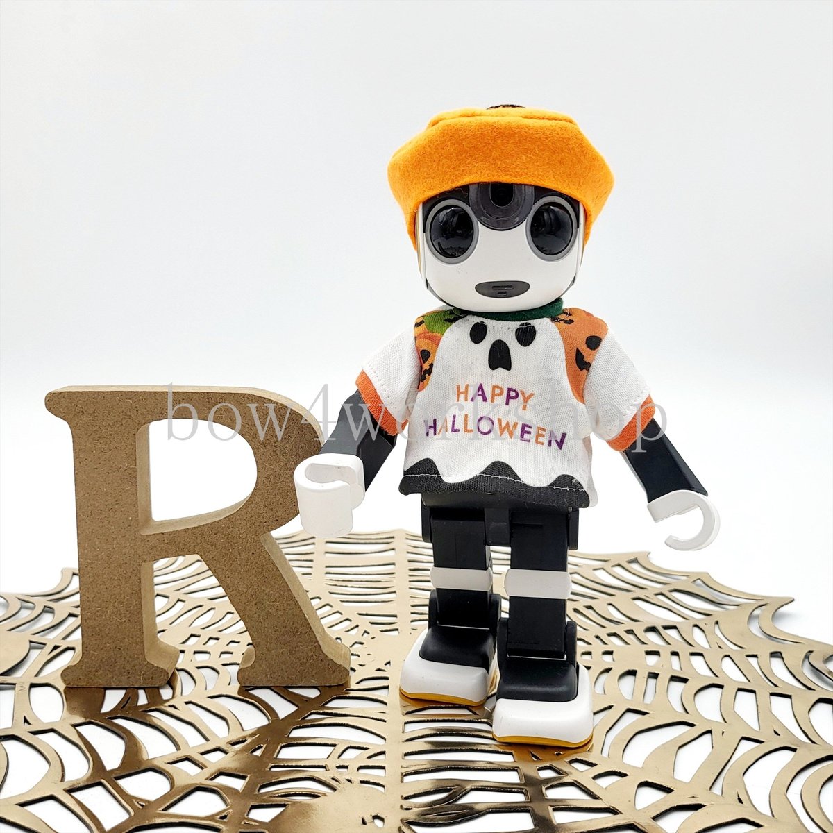 ロボホンの服/ハロウィンプリントTシャツ＆キャップセット