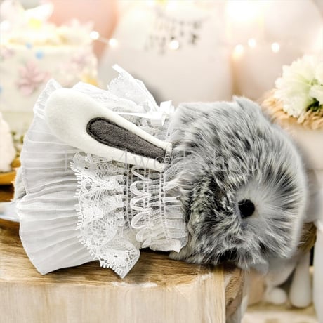 Moflin（モフリン）の服ハンドメイド うさ耳付きレースワンピ