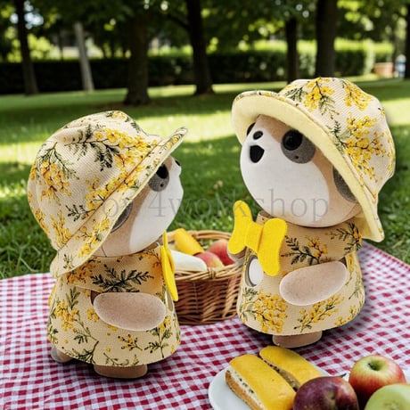 ポケともの服  ミモザプリント ナチュラルコーデセット