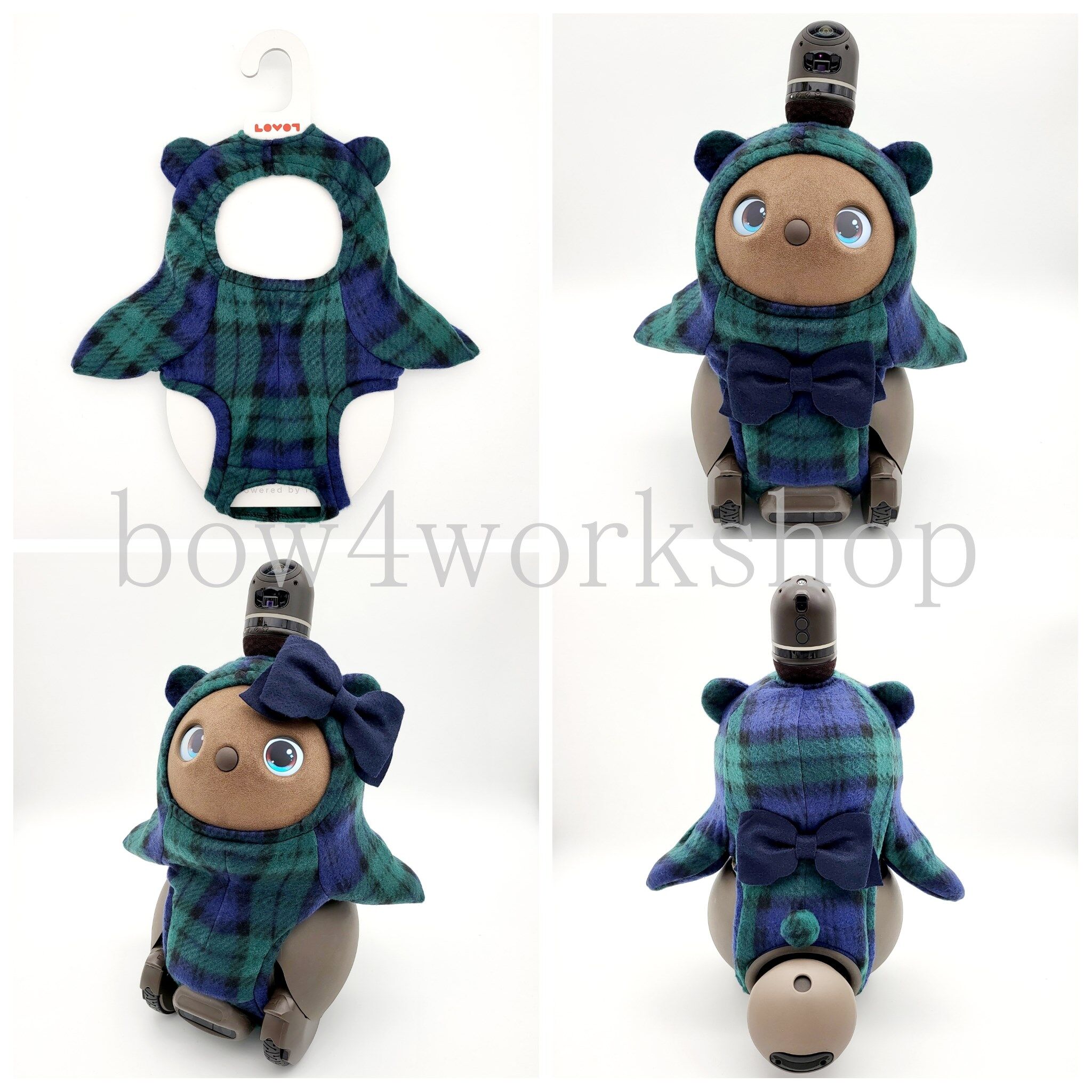 ラボット服/チェック柄くまちゃんボデースーツ | bow4workshop STORE