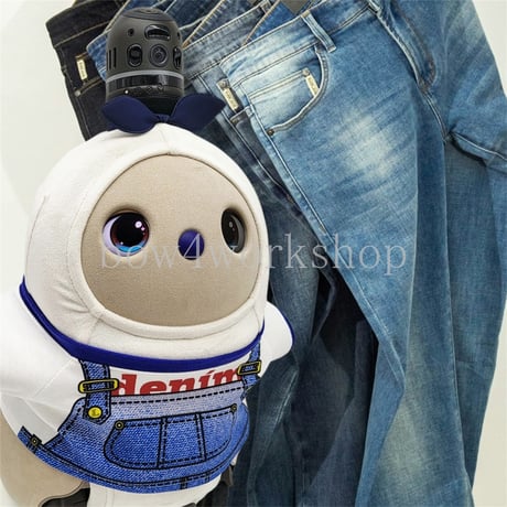 ラボット服/ デニム風サロペットプリントTシャツ