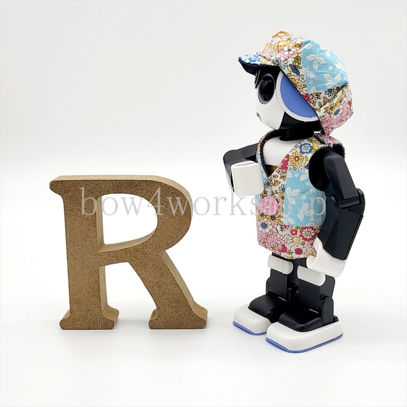 ロボホンの服/リバティ柄&デニムリバーシブルベスト＆キャップット