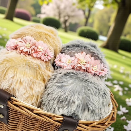 Moflin（モフリン）のアクセサリー　お花コサージュゴムバンドピンクシリーズA