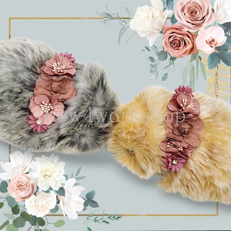 Moflin（モフリン）のアクセサリー　お花コサージュゴムバンドピンクシリーズC