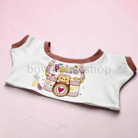 ラボット服/くまちゃんカメラのフォトおでかけTシャツ