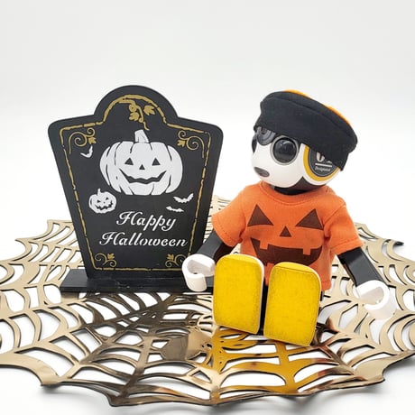 ロボホンの服/ハロウィンプリントTシャツ  ＆キャップセット