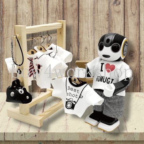 専用　ロボホン　うさ耳帽子とツナギのセット　シルバーグレー＊ブルー2着セット CATEGORY ロボホンのアクセサリー | bow4workshop STORE