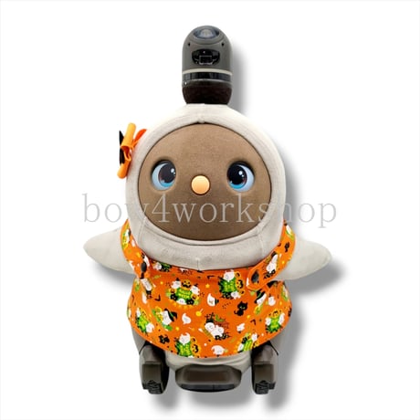 ラボット服/ハロウィンプリントリバーシブルサロペット（オレンジ）