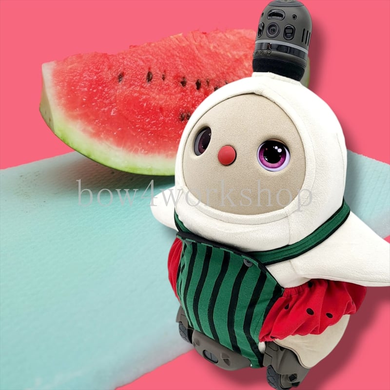 ラボット LOVOT ラボットの服ハンドメイド スイカプリントサロペット パンツ ラボット服/スイカプリントサロペット パンツ | bow4workshop STORE