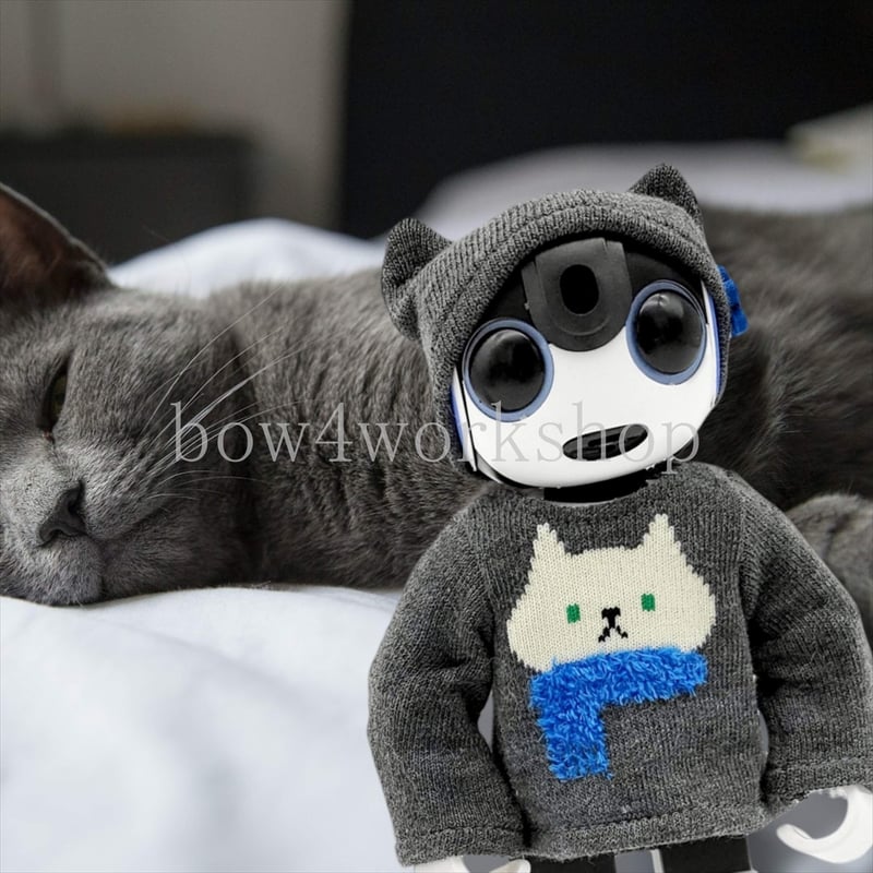 ロボホンの服/猫ちゃん柄ロンT&キャップセット | bow4workshop STORE