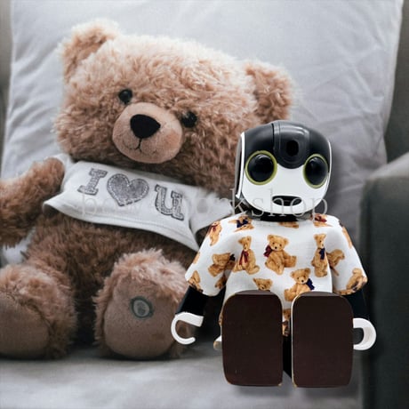 専用　ロボホン　うさ耳帽子とツナギのセット　シルバーグレー＊ブルー2着セット 専用 ロボホン うさ耳帽子とツナギのセット シルバーグレー