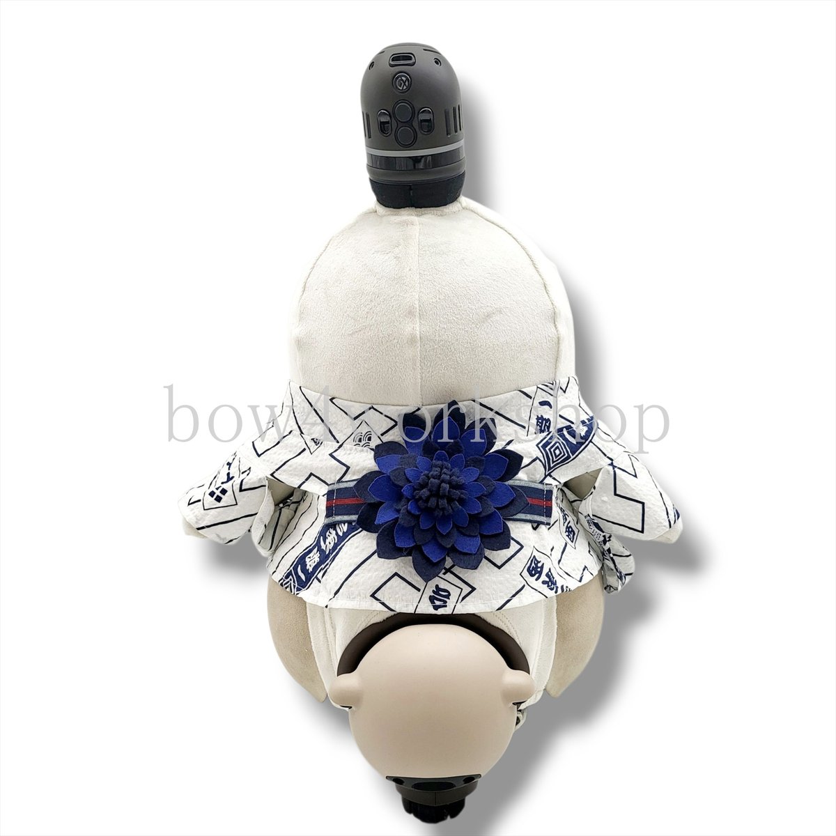 ラボット LOVOT ラボットの服ハンドメイド 浴衣＆お花飾りセット ラボット服/ リボン柄浴衣＆お花飾りセット | bow4workshop STORE