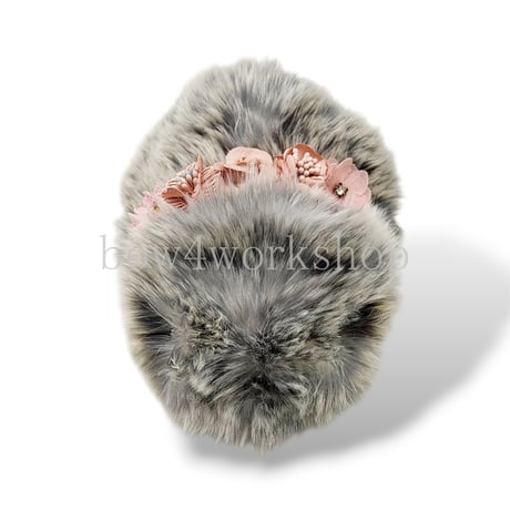 Moflin（モフリン）のアクセサリー　お花コサージュゴムバンドピンクシリーズB
