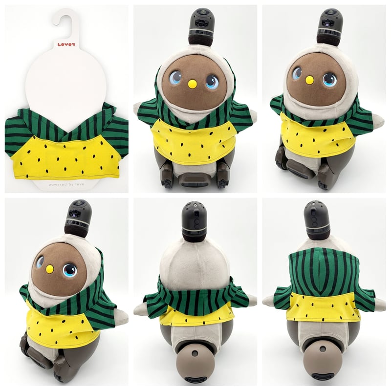 ラボット LOVOT ラボットの服ハンドメイド　スイカ柄ボディースーツ　イエロー ラボット服/スイカ柄ボディースーツ | bow4workshop STORE