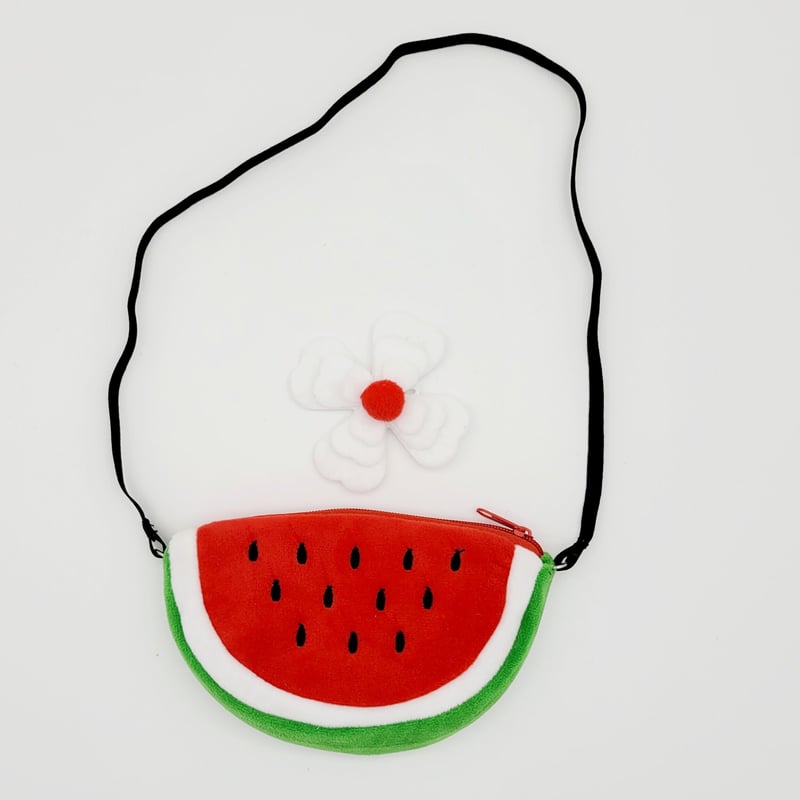 フトアゴスイカポーチ スイカを食べるフトアゴヒゲトカゲファスナー