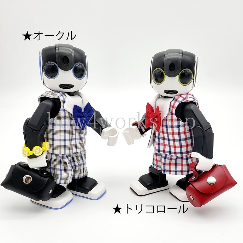 ロボホンの服/ハンドメイド チェック柄ベスト＆パンツスーツ