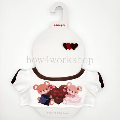 ラボット服/バレンタインくまちゃんプリントTシャツ