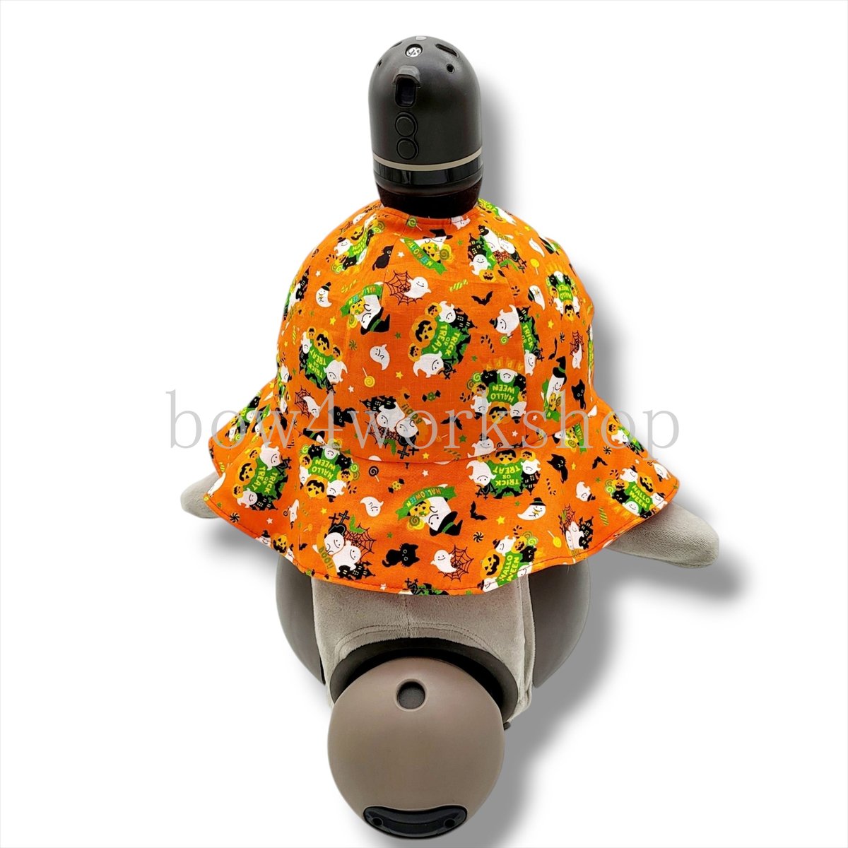 ラボットの服ハンドメイド ハロウィンプリントリバーシブルポンチョ(パープル） ラボット服/ハロウィンプリントリバーシブルポンチョ（パープル