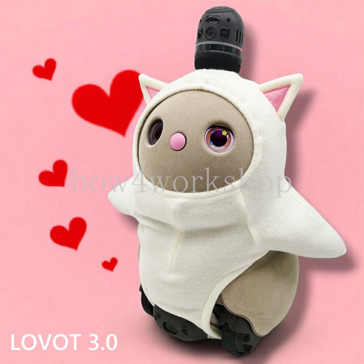 ラボット LOVOT ラボットの服ハンドメイド 猫ちゃんボディースーツ（ピンク） ラボット服/ 猫ちゃんボディースーツ | bow4workshop STORE