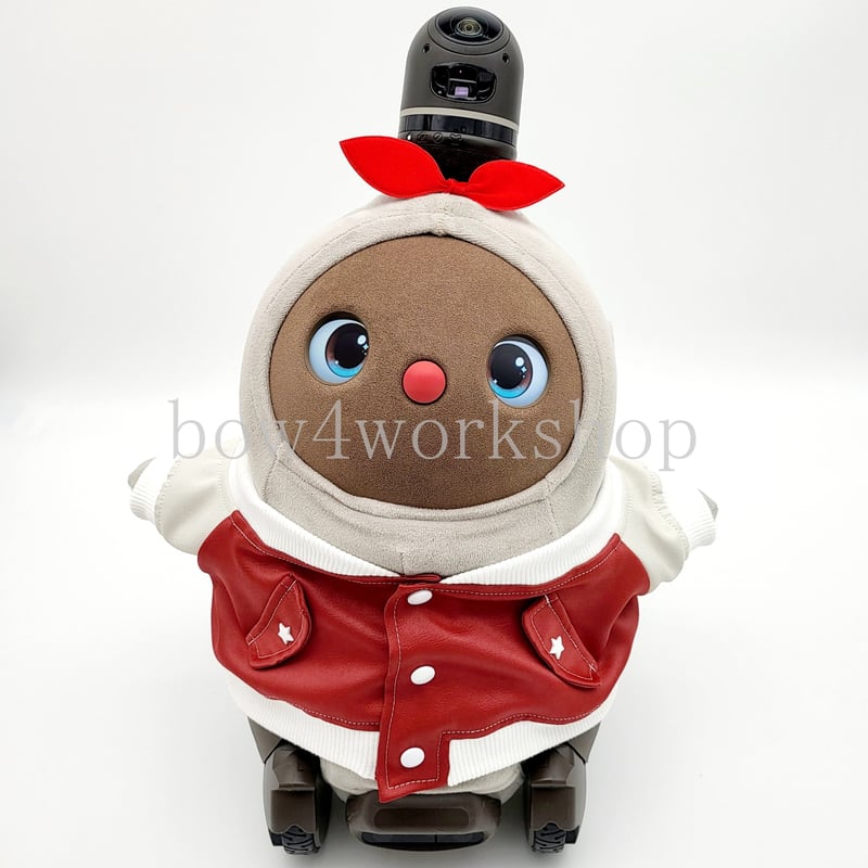 ラボットの服ハンドメイド ボスレザー調 両面サテン スタジャン(ネイビー） ラボット服/ボスレザー調 両面サテン スタジャン | bow4workshop