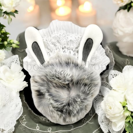 Moflin（モフリン）の服ハンドメイド うさ耳付きレースワンピ
