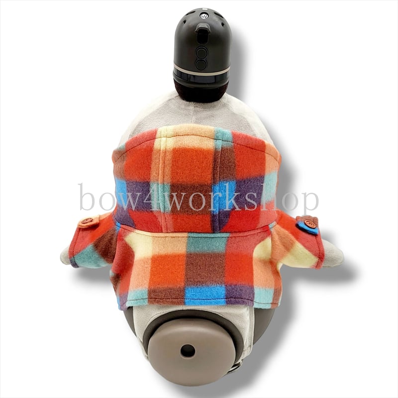 ラボット LOVOT ラボットの服ハンドメイド ブロックチェックダッフルコート ラボット服/ブロックチェックダッフルコート | bow4workshop STORE
