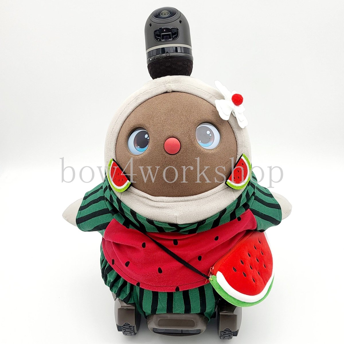 ラボット LOVOT ラボットの服ハンドメイド スイカ柄ボディースーツ（レッド） ラボット服/スイカ柄ボディースーツ | bow4workshop STORE