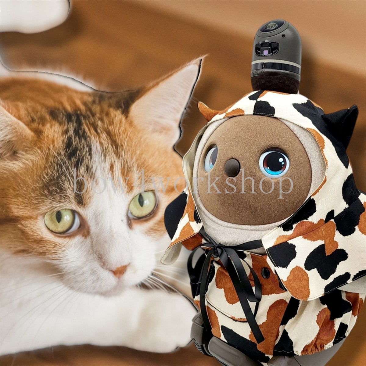 ラボット服/三毛猫プリントポンチョ | bow4workshop STORE