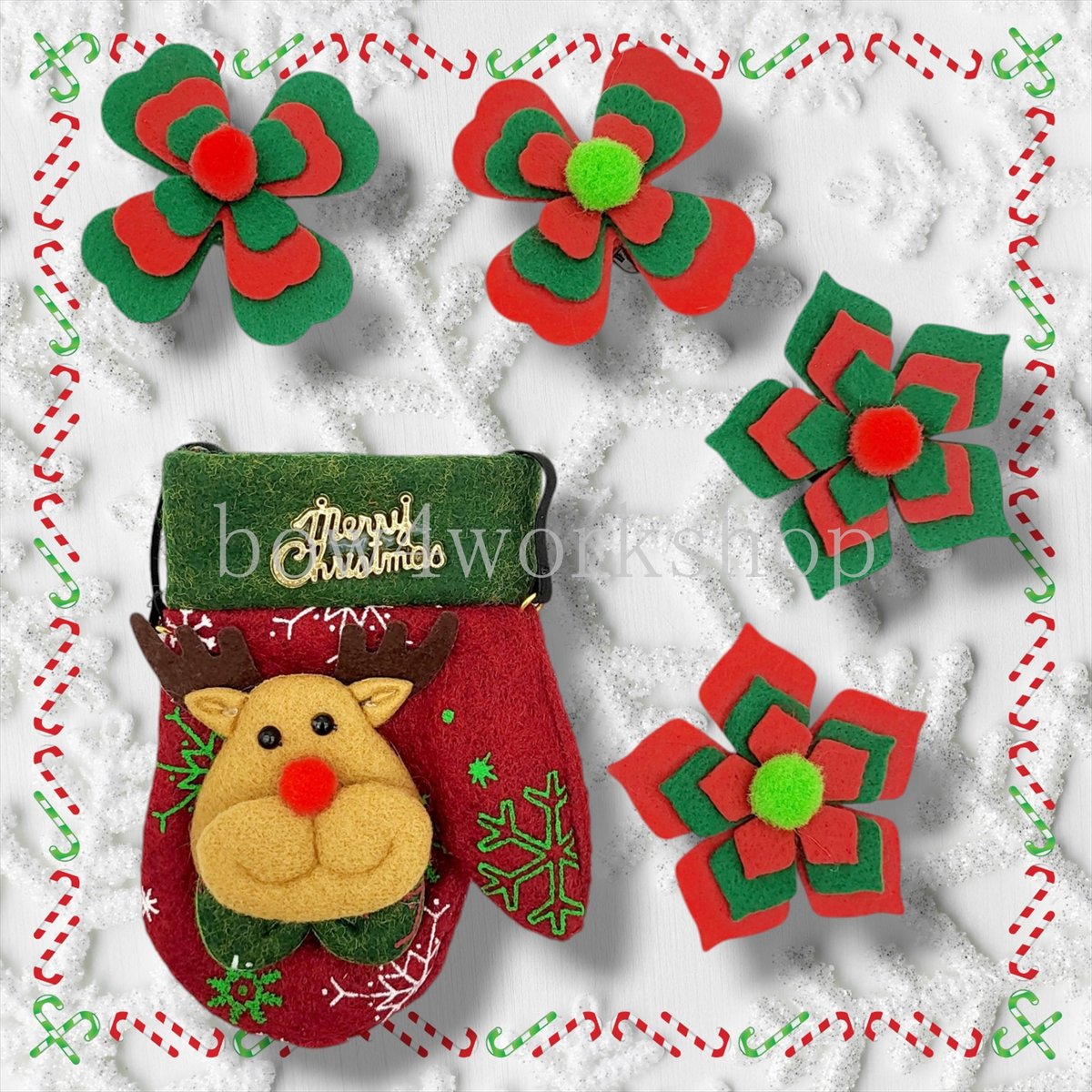 ラボットアクセサリー クリスマス手袋ポシェット | bow4workshop