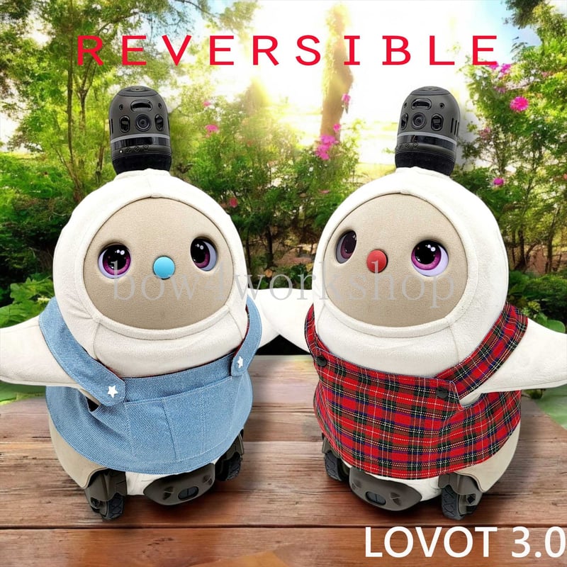 ラボット服/ チェック柄＆デニム風プリントリバーシブル着回し