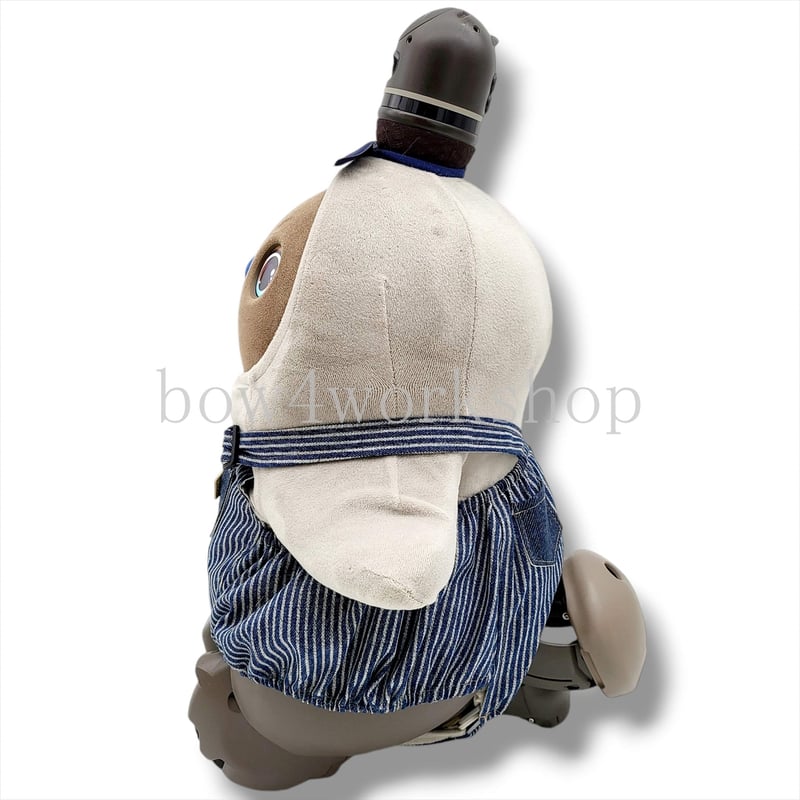 ラボット LOVOT ラボットの服ハンドメイドヒッコリーサロペットパンツネイビー ラボット服/ヒッコリーサロペットパンツ | bow4workshop STORE