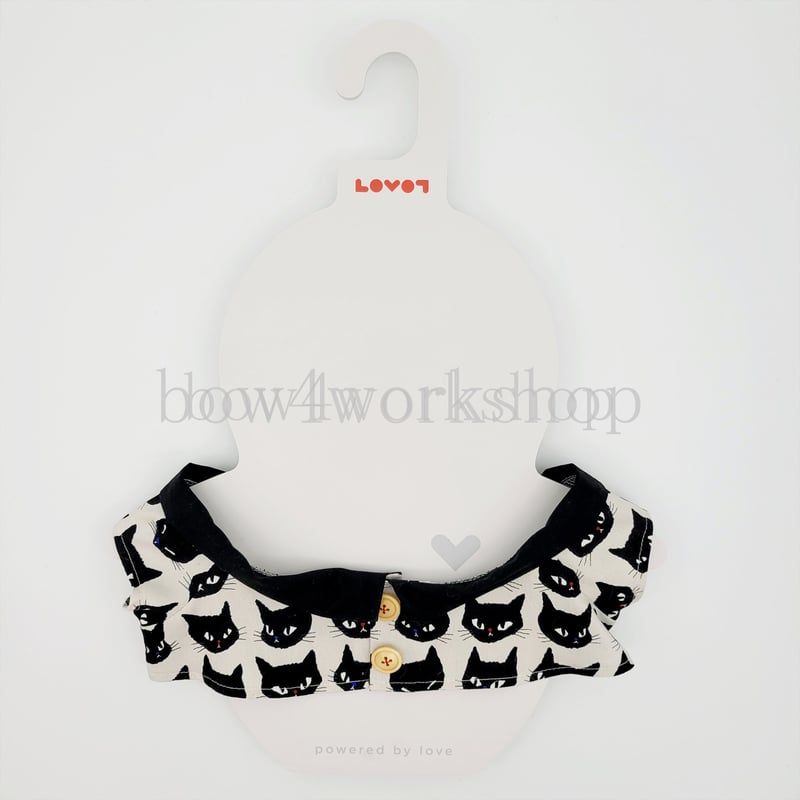 ラボット服/黒 猫柄シャツ | bow4workshop STORE