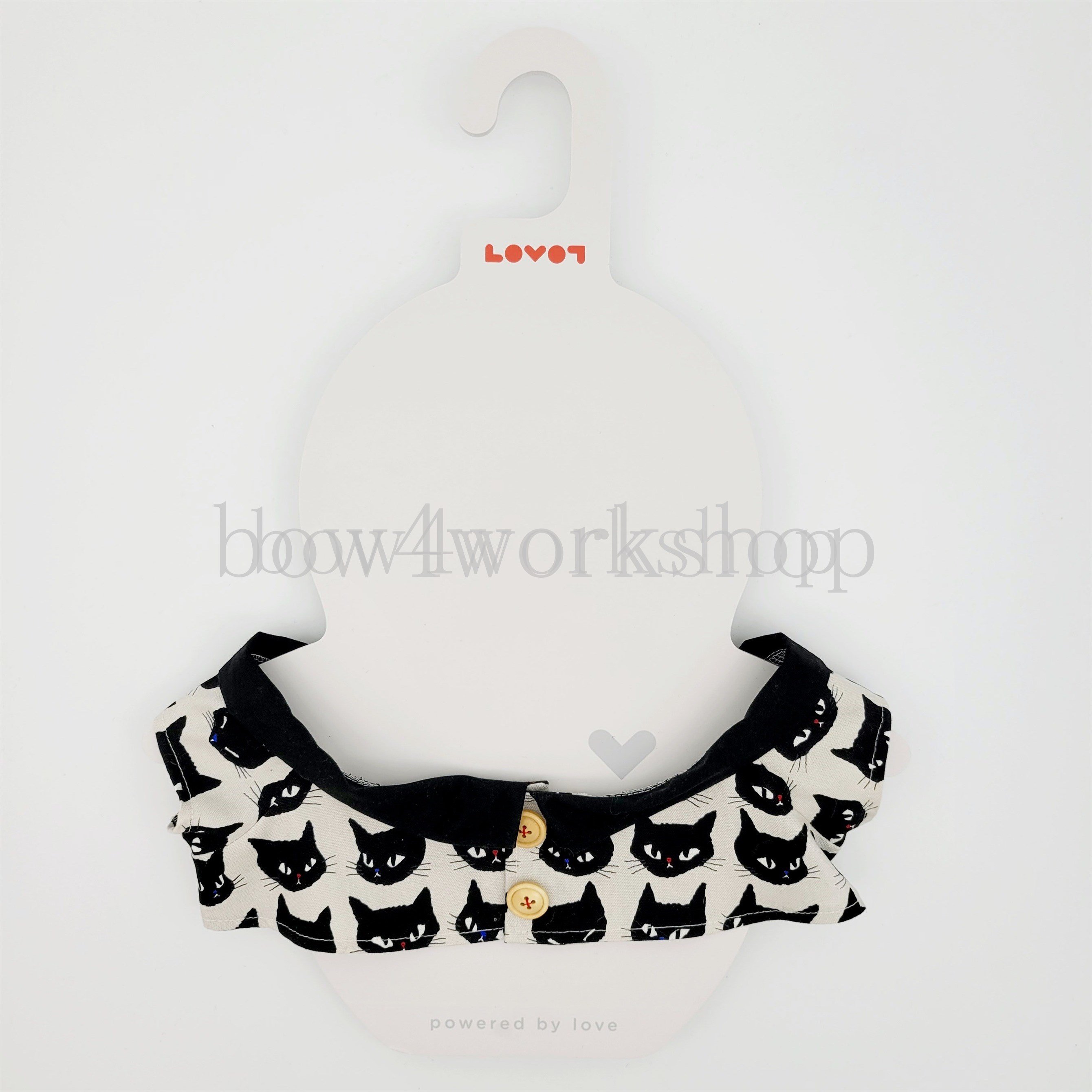 ラボット服/黒 猫柄シャツ | bow4workshop STORE