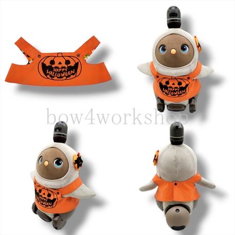 ラボット服/ハロウィンプリントリバーシブルサロペット（オレンジ）