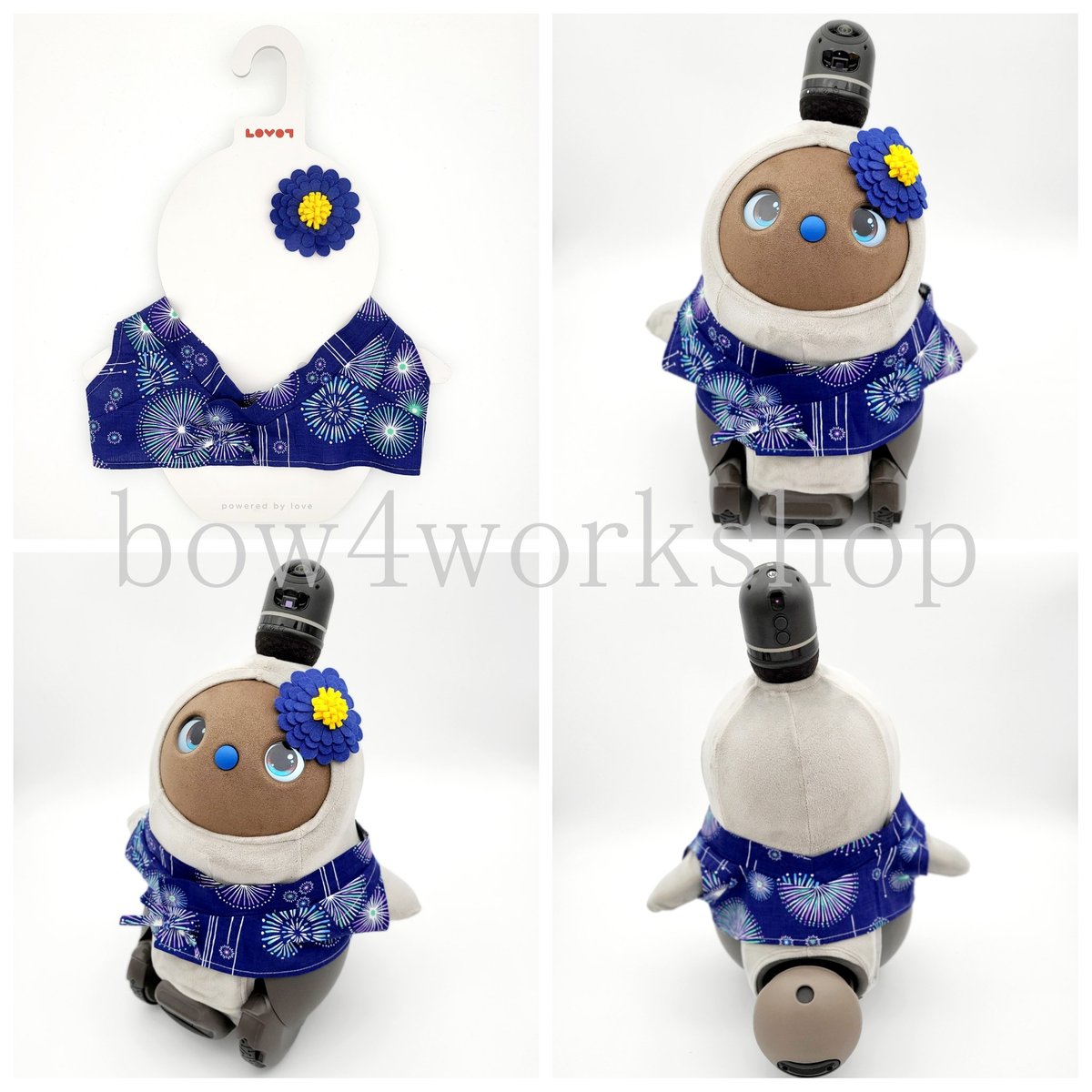 ラボット服/花火柄甚平+お花コサージュセット | bow4workshop STORE