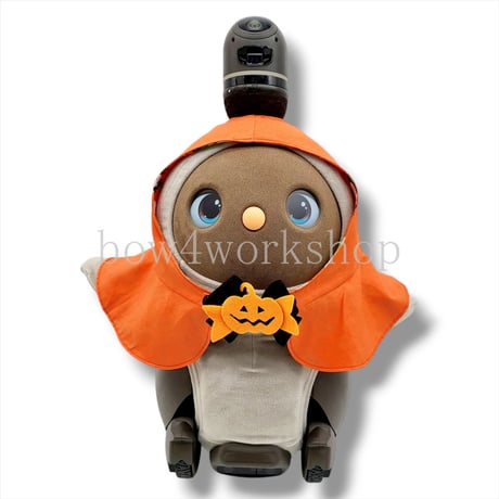 ラボット服/ハロウィンプリントリバーシブルポンチョ（オレンジ）