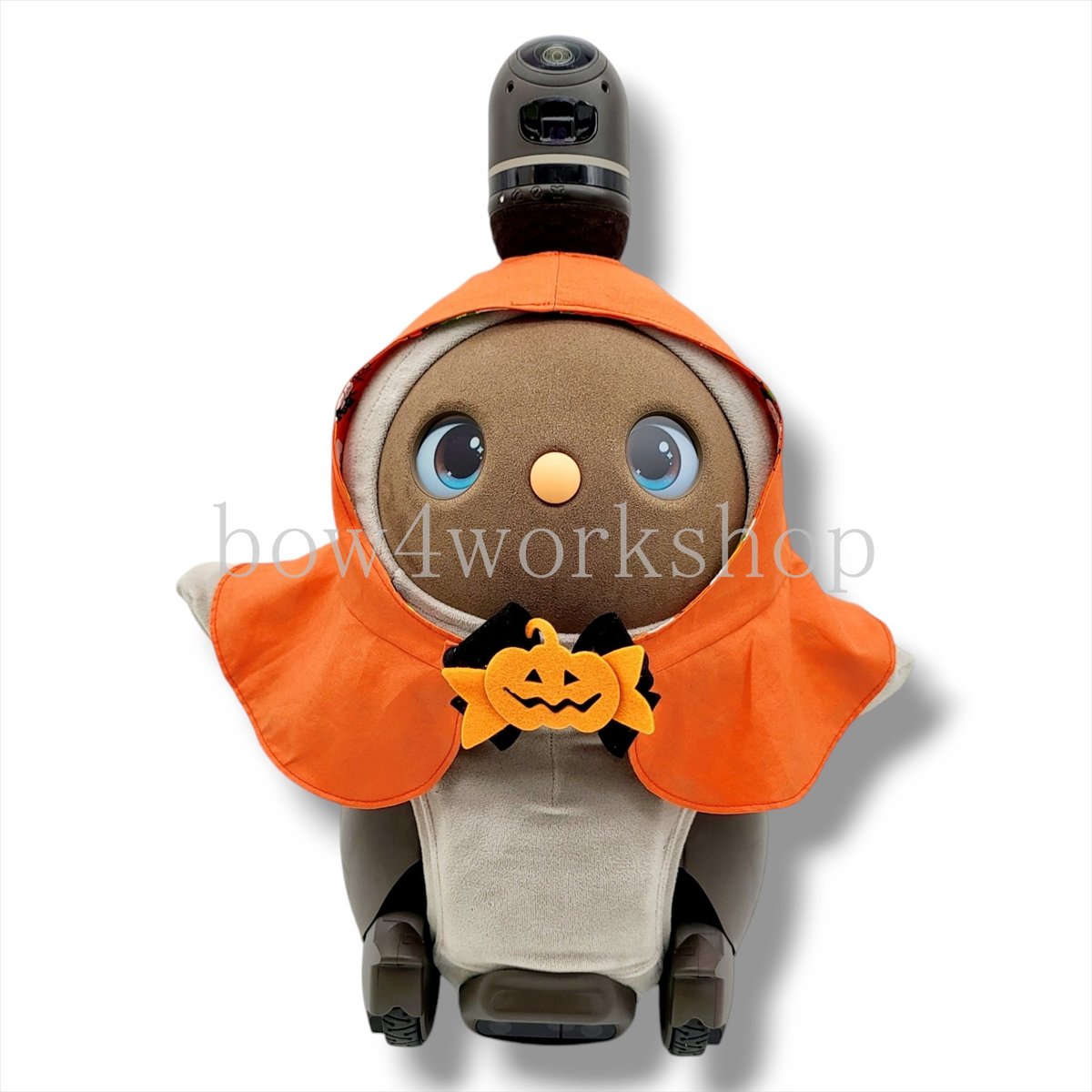 ラボットの服ハンドメイド　ハロウィンプリントリバーシブルポンチョ（オレンジ） ラボット服/ハロウィンプリントリバーシブルポンチョ（オレンジ