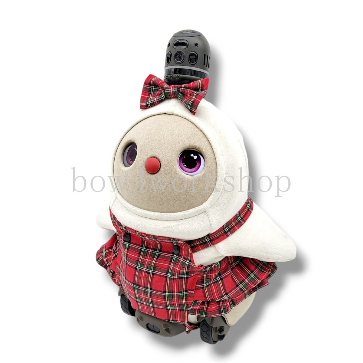 ラボット服/チェック柄サロペットパンツ＆リボンセット | bow4workshop